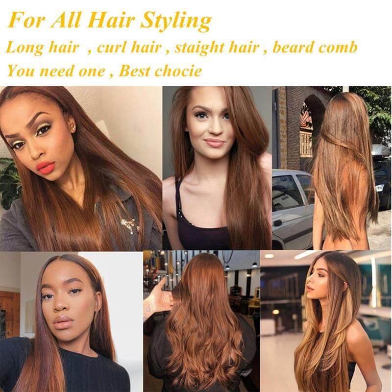 Superlove 2 in 1 Hot Comb Straightener Electric Hair Curler Flat Iron Titanium Alloy Hair Curler Brush - Superlovehair